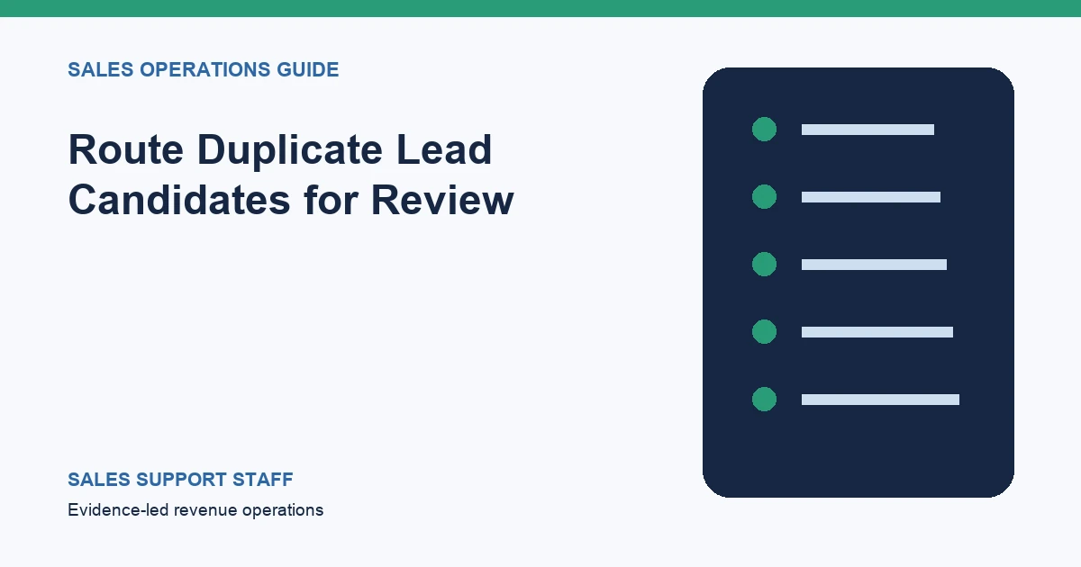 Illustration for Route Duplicate Lead Candidates for Review