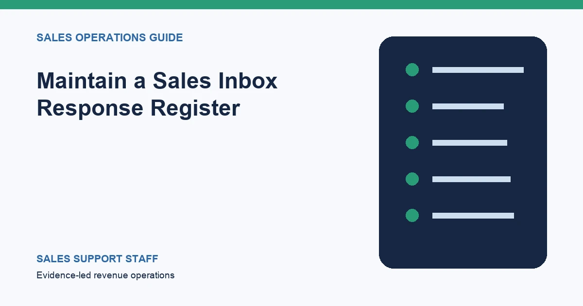 Illustration for Maintain a Sales Inbox Response Register