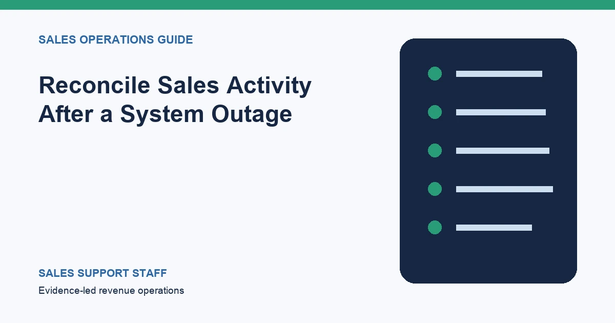 Illustration for Reconcile Sales Activity After a System Outage