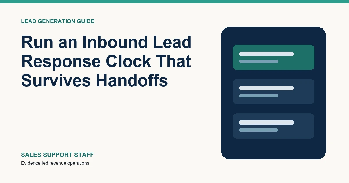 Illustration for Run an Inbound Lead Response Clock That Survives Handoffs