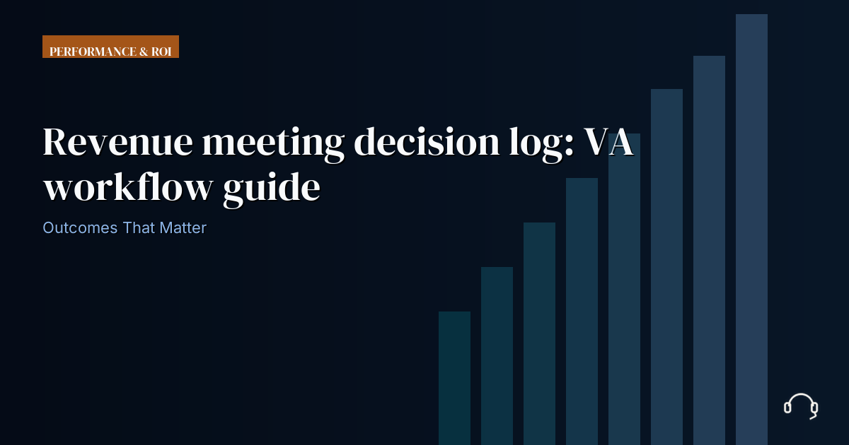 Illustration for Revenue meeting decision log: VA workflow guide