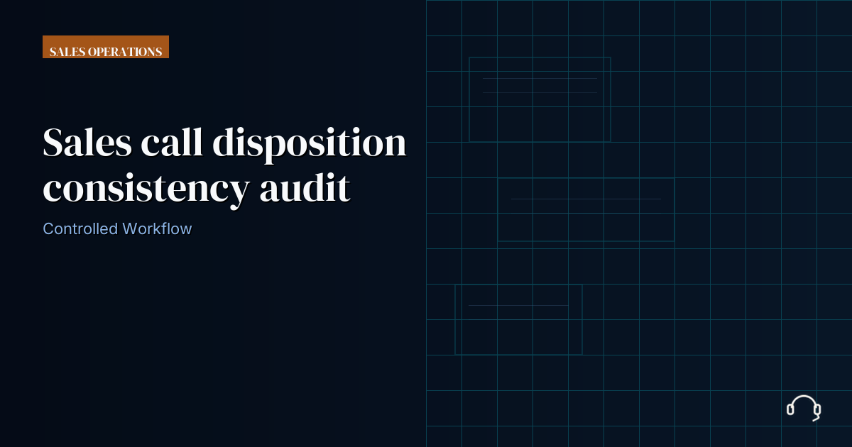 Illustration for Sales call disposition consistency audit: a controlled VA workflow