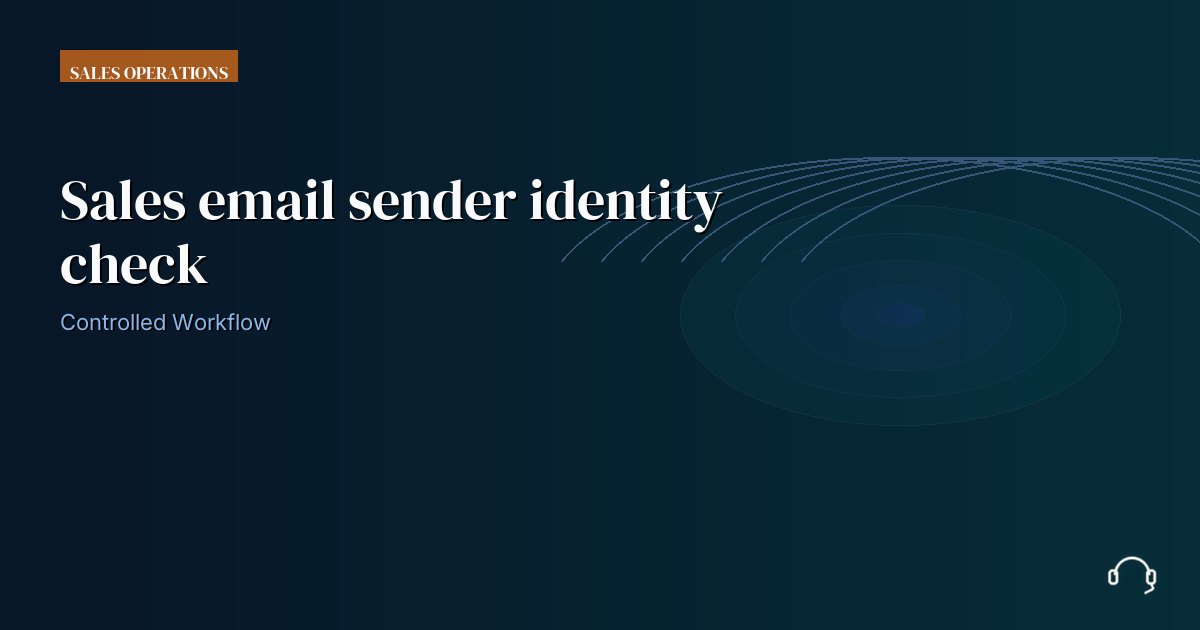 Illustration for Sales email sender identity check: a controlled VA workflow