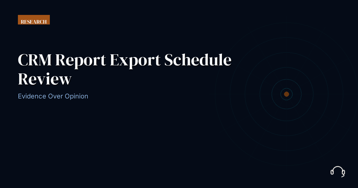 Operational review record for CRM report export schedule review