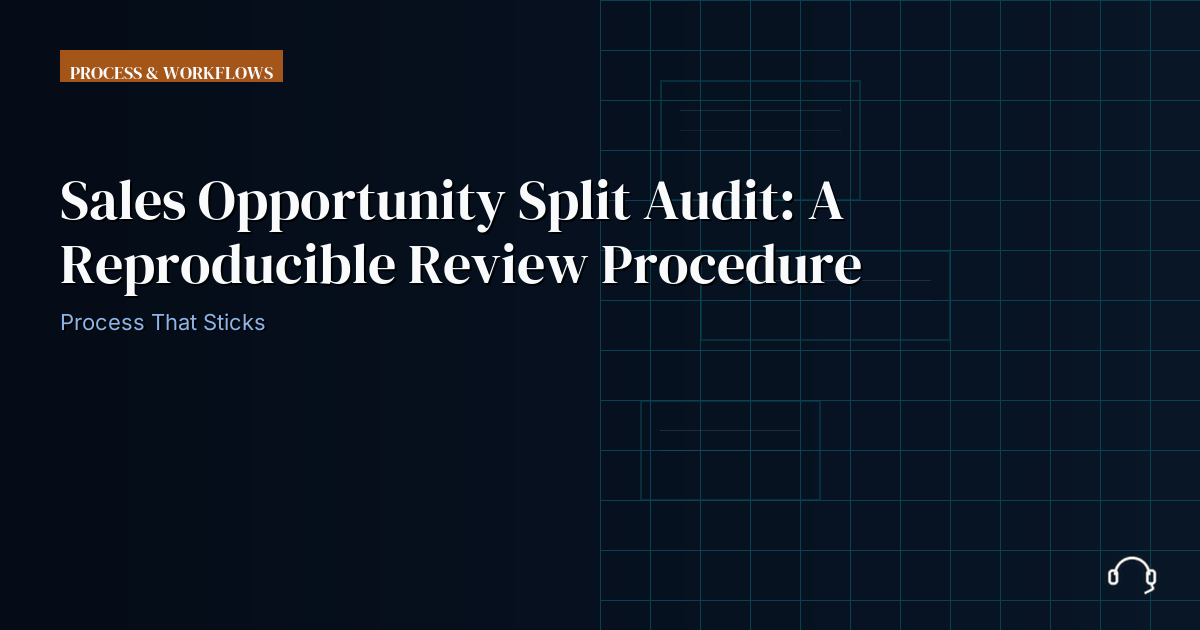 Operational review record for sales opportunity split audit
